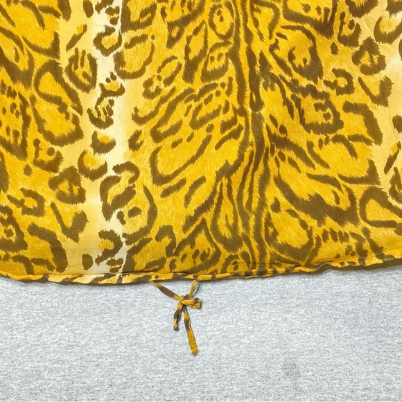 Avenue Blouse Womens 18/20 (2X) Leopard Print Long Sleeve Semi Sheer Silk Career - Picture 10 of 16